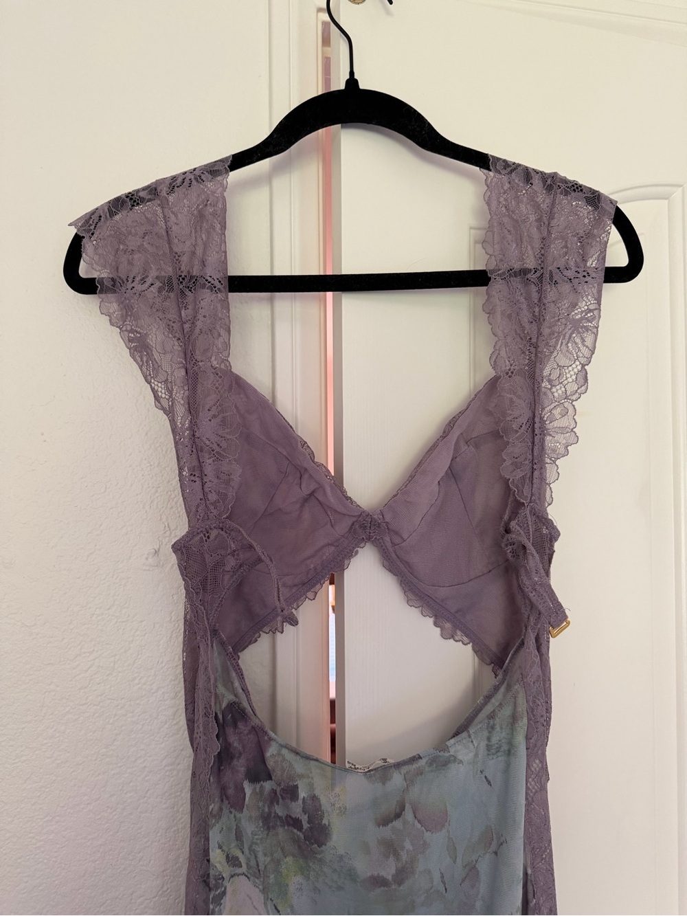 Free People Lavender & Sage Floral Lace Slip Dress - Picture 6 of 7